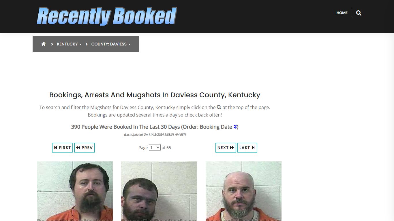 Bookings, Arrests and Mugshots in Daviess County, Kentucky