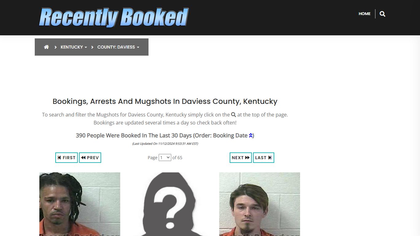 Bookings, Arrests and Mugshots in Daviess County, Kentucky